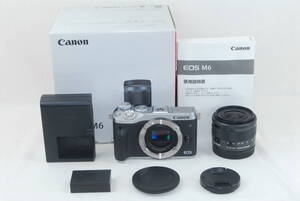 ★良品★Canon キャノン EOS M6 シルバー EF-M 15-45mm F3.5-6.3 IS STM レンズキット 元箱付き♪