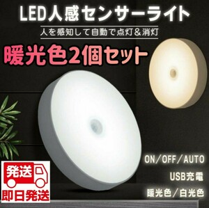 【新品　本日発送】人感センサー 人感ライ 人感センターライト 電球色 LED ワイヤレス 自動点灯 小型 ナイトライト 常夜灯 ライト 照明 