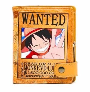 財布 サイフ onepiece ワンピース ルフィ 海賊王 平 手配書 麦わらの海賊団 2つ折り財布 グッズ