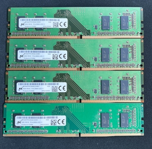 動作確認済 中古 Micron PC4-2666Vメモリ 16GB(4GB×4枚セット) DDR4 UDIMM MTA4ATF51264AZ-2G6E1 288pin デスクトップパソコン用メモリ