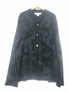 COMME des GARCONS SHIRT コムデギャルソン シャツ 総柄ニットカーディガン L W20622 ブラック ?衫　Cardigan