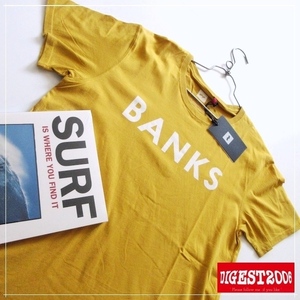 【BANKS バンクス】ロンハーマン取り扱い◎ 海男ブランド 新品 ロゴ Tシャツ Mサイズ マスタード オーガニックコットン!!