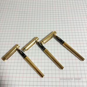 1000円〜　ペン先14K 14金　SHEAFFER シェーファー　ゴールドカラー　ストライプ柄　メッシュ　万年筆　ペン　筆記具　3本セット　送料無料