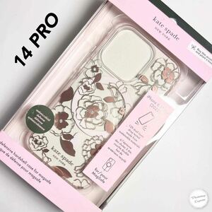 ケイトスペード kate spade iPhone 14 PRO ケース ゴールドフローラル MagSafe対応