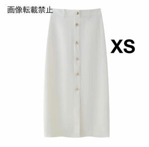 vintage ヴィンテージ レトロ ゴールドボタン タイトスカート ボトムス XSサイズ レディース★ZARA 好きな方に★2024 春新作 新品未使用★