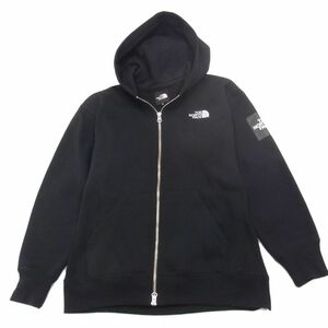 ◇THE NORTH FACE NT61836 スクエアロゴフルジップ フーディー スウェットパーカー ブラック ロゴ刺繍 ノースフェイス メンズ 1円スタート