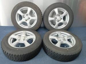 ★8-9分山★20年製★ ダンロップWINTER MAXX WM02 165/70R14　社外ホイール 14×5.5J +42 4H-100 4本セット スタッドレス　G584