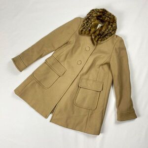 美品 Quality Clothes クオリティ クローゼス コート ブラウン 茶色 レディース ファー レオパード 長袖 サイズ0 *a68