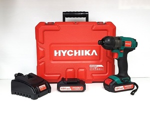 【中古品】 ハイチカ HYCHIKA 充電式 インパクトドライバー DC18V ID-18BC ビット バッテリー×2 充電器 ケース 付き ○YR-16912○