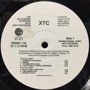 XTC / SKYLARKING INTERVIEW WITH ANDY PARTRIDGE (US-ORIGINAL)