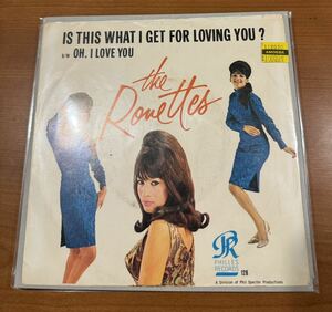 USオリジナルSingleレコード Ronettes “Is This What I Get for Loving You” 【中古★w/pic sleeve】　およびSingleレコード２枚