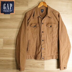 !6S/R8.2-2　GAP DENIM　ギャップ　デニムジャケット　ジージャン　トラッカージャケット　メンズ　XL　アウター　ブラウン　古着