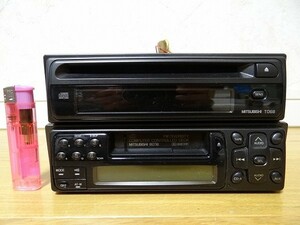 希少 ビンテージ 日本製 三菱純正 カーオーディオ カーステレオ CD＆カセットプレイヤー CD-7551-KR-2 RH-7512-KR 旧車 GTO 当時物