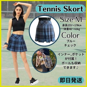 M ネイビー テニス スコート レディース ゴルフ スカート ミニスカート Aライン 女性 インナーパンツ ショート丈スカート 韓国 ヨガウェア