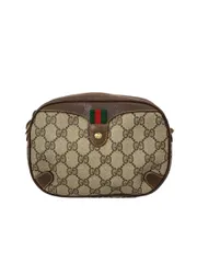 GUCCI ショルダーバッグ シェリー GGプラス レザー ブラウン 