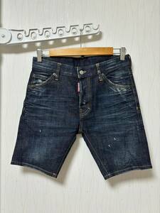 美品☆[DSQUARED2] 16SS Long Pencil Short ストレッチ インディゴデニムショーツ ハーフパンツ 42 イタリア製 ディースクエアード