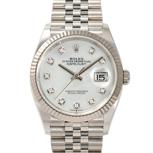 ロレックス ROLEX デイトジャスト 36 126234NG ホワイト/10PD文字盤 新品 腕時計 メンズ