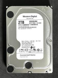  ★ 2TB ★ Western Digital　/　WD20EURX　【使用時間：326ｈ】　2020年製　稼働少　AVコマンド対応　WD　3.5インチHDD/SATA[管理■E122]