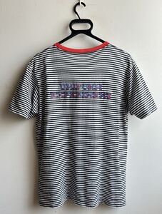 【美品】uniform experiment Tシャツ 半袖 カットソー メンズ 2 ボーダー 白×紺 コットン100% 日本製 ユニフォーム エクスペリメント