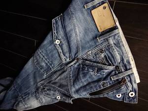 【歳末Sale 初回出品】G-STAR RAW♪SCUBA 5620 TAPERED♪白釦♪ジースター♪立体裁断♪最高傑作♪W29 L32♪50214 2537 1363