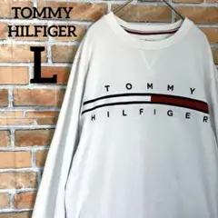 TOMMY HILFIGER 刺繍 デカロゴ 長袖 スウェット トレーナー L