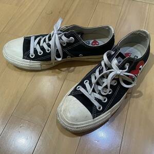 Play comme des garcons converse チャックテイラー　コラボ　コンバース コムデギャルソン　ブラック　24.0cm スニーカー プレイ