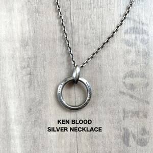 【KEN BLOOD】ケンブラッド シルバーリングネックレス ペンダント チョーカー アクセサリー シルバー925 匿名配送