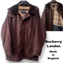 BURBERRY london オイルドジャケットカバーオール 襟コーデュロイ