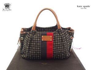 ケイトスペード ハンドバッグ NOEL クラシックノエルスティーヴィー 12324 革紐リボン サイド絞り kate spade【Used 通常品】