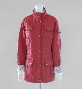 Barbour ◆ Berryhead Quilt スタンドカラー キルティング ジャケット 赤 UK18 (XL相当) ナイロン 3ワラント コート バブアー ◆MU12