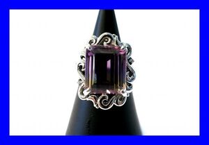 ○新品同様 プラチナ Pt900 アメトリン 10.64ct ダイヤ0.03ct 指輪 リング 13.8g RCL0