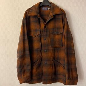 PENDLETON ウール ジャケット サイズ表記M 古着　オンブレチェック　ブラウン系　MADE IN USA 100%VIRGIN WOOL アメリカ古着 USA製 70s