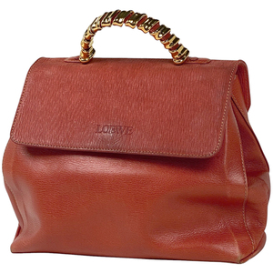 ロエベ LOEWE ベラスケス ハンドバッグ 2WAY ショルダーバッグ オレンジ ハンドバッグ レザー レッド レディース 【中古】