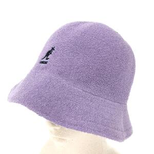 未使用品◆KANGOL カンゴール バケットハット 帽子 L◆ パープル リバーシブル ロゴ刺繍 ユニセックス 帽子 ハット hat 服飾小物