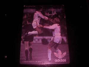 中古下敷き　『 ハンジ・ミュラー 』　adidas　1!2!サッカー楽譜付　80年代