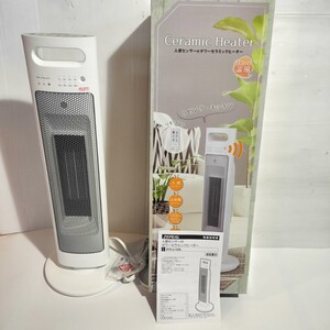 美品 ZEPEAL Ceramic Heater 人感センサー リモコン 付き タワーセラミックヒーター DTC-L120L-WH　　J