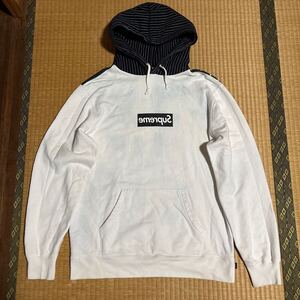 Supreme x コムデギャルソン SHIRT コラボ box logo フォト スウェット パーカー L レア ハロルドハンター