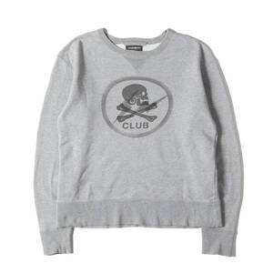 NEIGHBORHOOD スウェット サイズ:M 20周年記念 fragment design スカル サンダー スウェットシャツ (NHFR. CLUB / C-CREW. LS) グレー