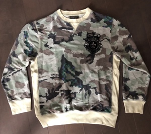 STUSSY クルー スウェット 迷彩 チェック CAMO ワッペン SKATE surf や 90