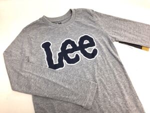 新品■LEE リー メンズ ボーイズサイズ 長袖カットソー ロンT L 14/16 グレー ロゴTシャツ