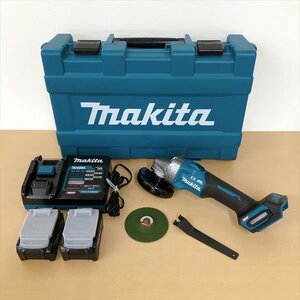 112*Makita マキタ 100mm充電式ディスクグラインダ GA001GRDX バッテリー×2 急速充電器付き グラインダー