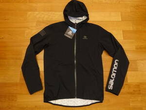 新品☆サロモン シェルジャケット☆BONATTI WATERPROOF JKT 黒 M(日本のL位) SALOMON ボナッティ 登山 トレラン サイクリング レインウェア