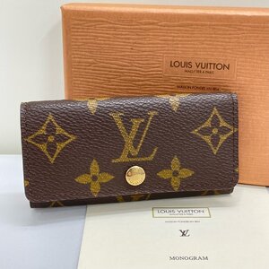 ■【AOT】美品 LOUISVUITTON ルイヴィトン キーケース モノグラム M62631 ミュルティクレ4 4連 箱付 財布 小物 中古□■