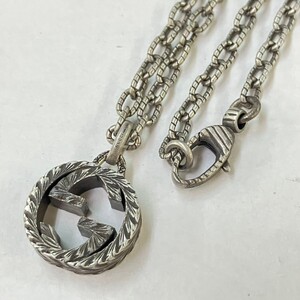 H042-I69-189★ GUCCI グッチ アクセサリー ネックレス ペンダント シルバー 925 シルバーアクセサリー トップ約1.7cm チェーン約21cm