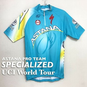 ★UCIワールドツアー[MOA Astana Pro Team アスタナ]プルオーバー 半袖 サイクルジャージ[M]自転車 ロードバイク スペシャライズド K2-558