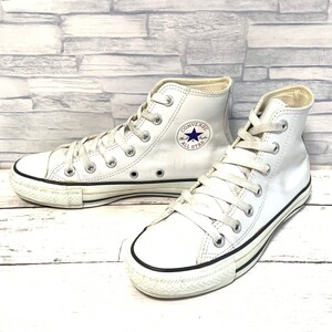 R7790bL CONVERSE コンバース ALL STAR LEA オールスターHI ハイカットスニーカー ホワイト レザースニーカー レディース 22cm 1B907