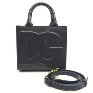 ［銀座店］DOLCE&GABBANA ドルチェアンドガッバーナ D&G デイリーショッピングバッグ BB7479 ショルダーバッグ カーフ ブラック DH82301