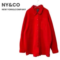 NY&CO ボアフリース 長袖カラーシャツ ニューヨークカンパニー 古着 XL