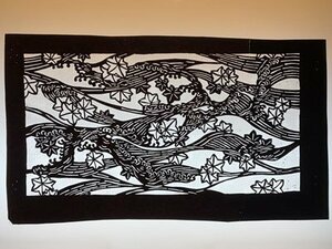 ｃ〓8*　型紙　１枚　染色　染型紙　型染紙　約38㎝×22㎝　図案　デザイン　切り絵　ハンドメイド　/　Q1上-4