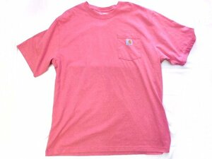 カーハート Carhartt ■ Tシャツ ルーズフィット メンズ サイズXL ピンク系 □6E ム10